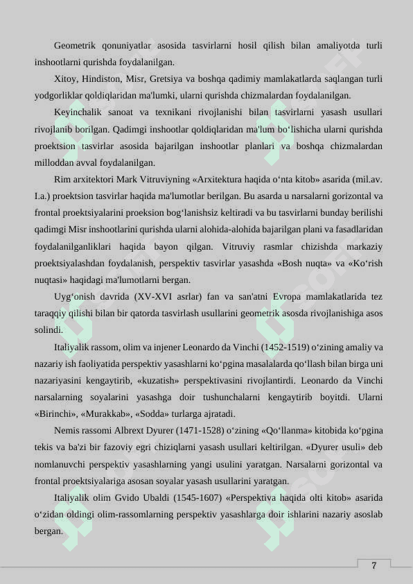 GIYOMETIRIK YASASHLAR MAVZUSIGA OID DARSLARNI TASHKIL QILISH 7