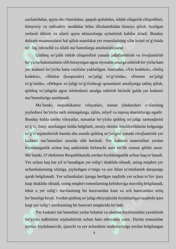 Kadastr yig‘ma jildini shakllantirish 6