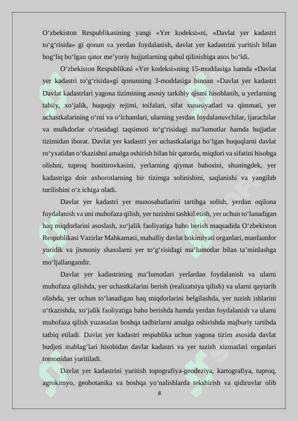 Kadastr yig‘ma jildini shakllantirish 8