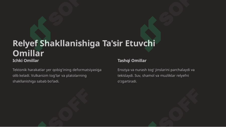 Yer Relyefining Asosiy Shakl va Turlari 2