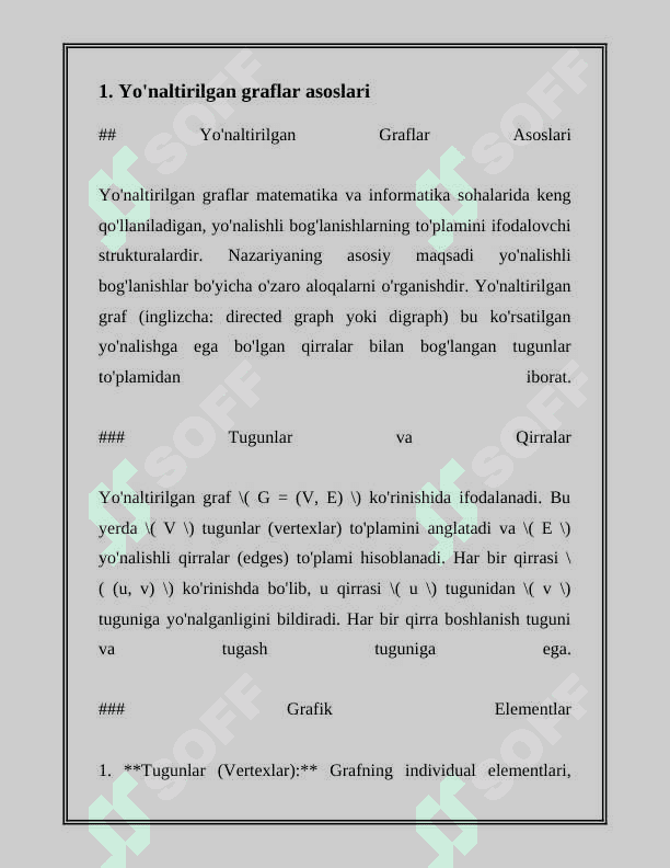 YO'NALTIRILGAN VA YO'NALTIRILMAGAN GRAFLAR 3