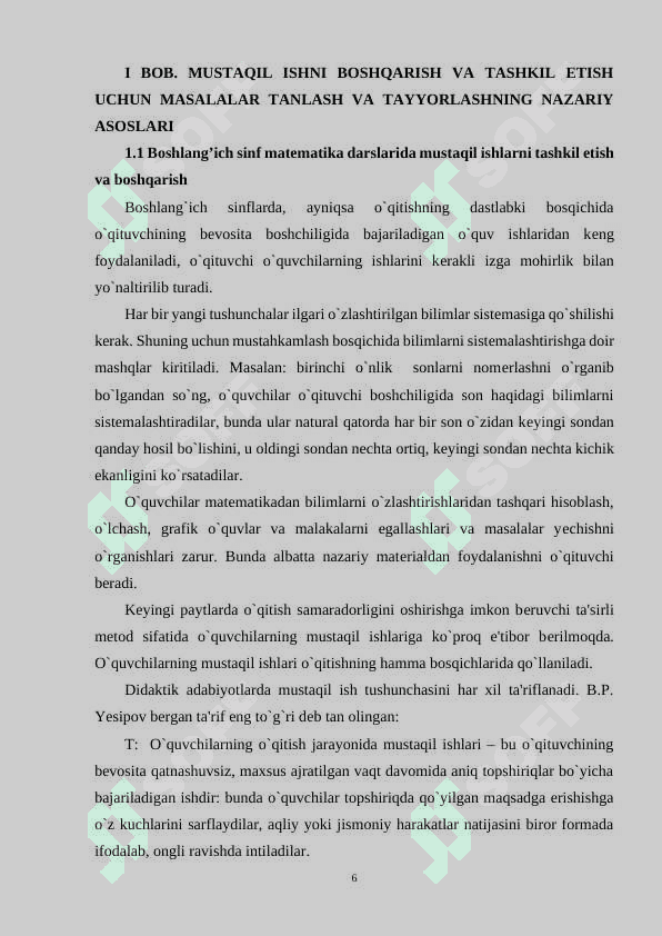 Boshlang’ich sinf o’quvchilarining masalaga doir  tasavvurlarini shakllantirish metodikasi 6