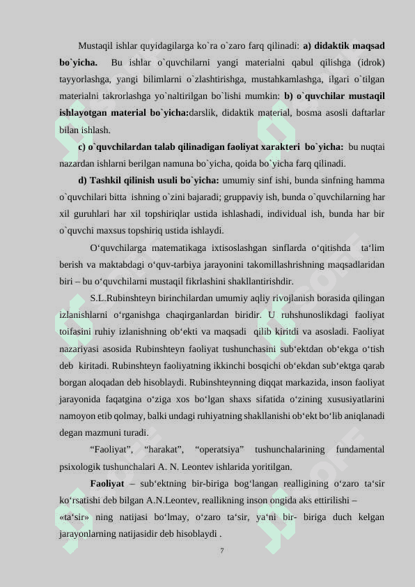 Boshlang’ich sinf o’quvchilarining masalaga doir  tasavvurlarini shakllantirish metodikasi 7