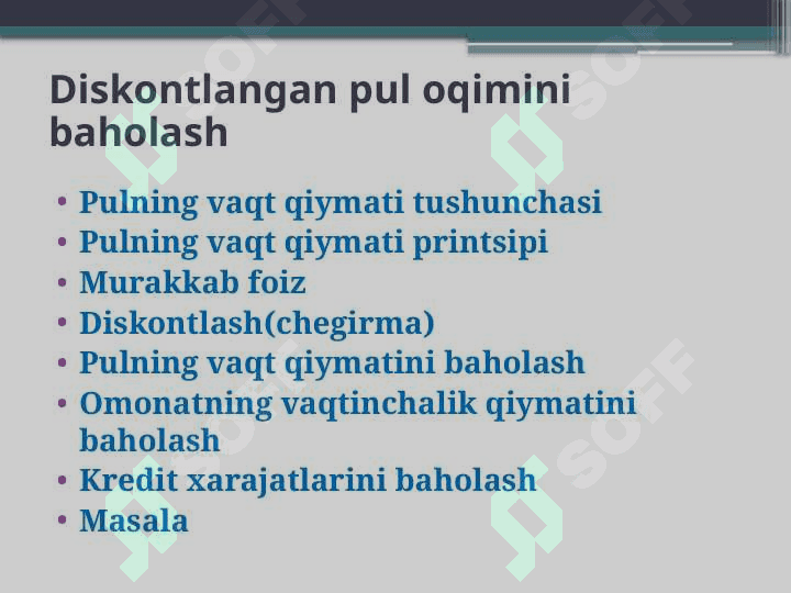 Diskontlangan pul oqimi 2