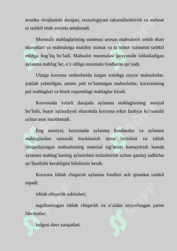 Sanoat ishlab chiqarishning aylanma fondlari va mablag’lari 6