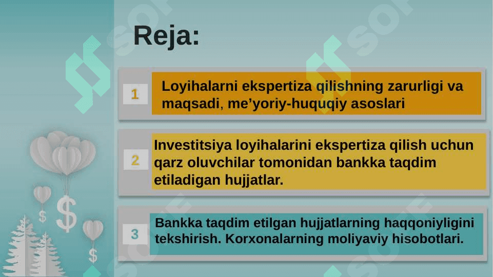 Investitsiya loyihalarini ekspertiza qilish 2