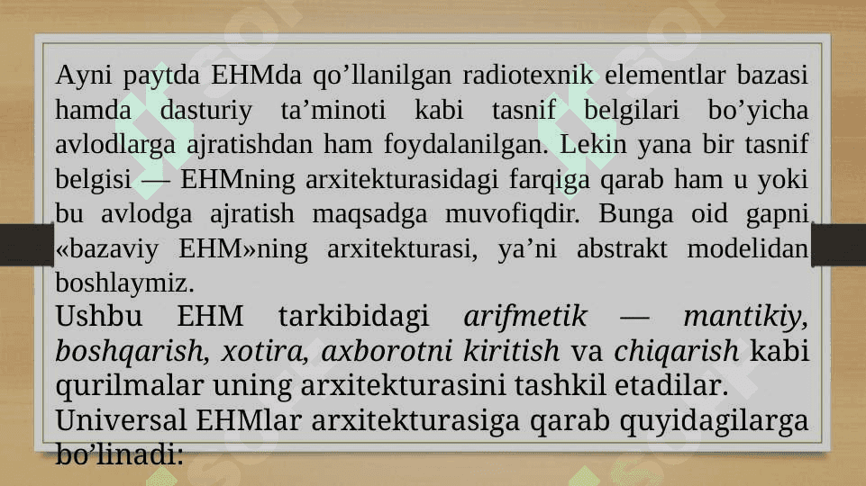 Kompyuter komponentalari va  arxitekturasi 2