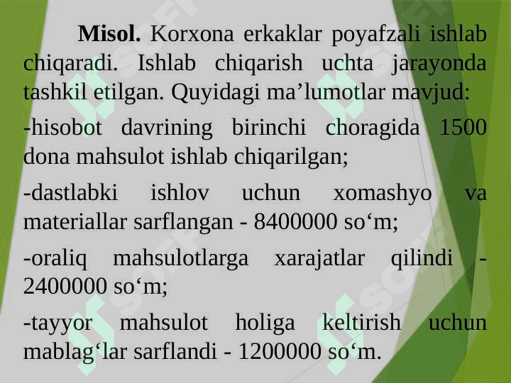 Jarayonli kalkulyatsiya qilish usuli 8