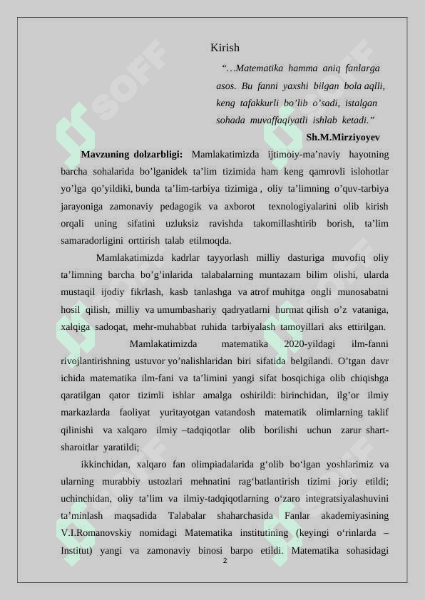taqqoslamalar. (2) 2