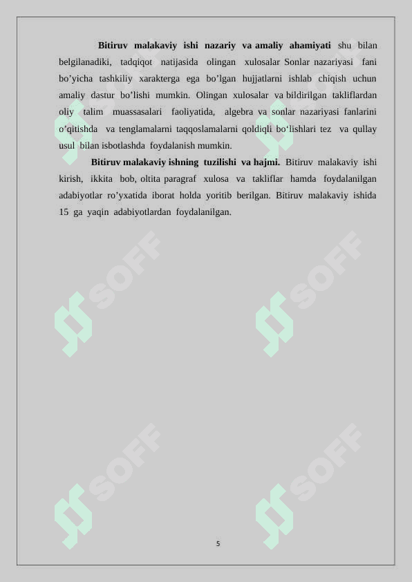 taqqoslamalar. (2) 5