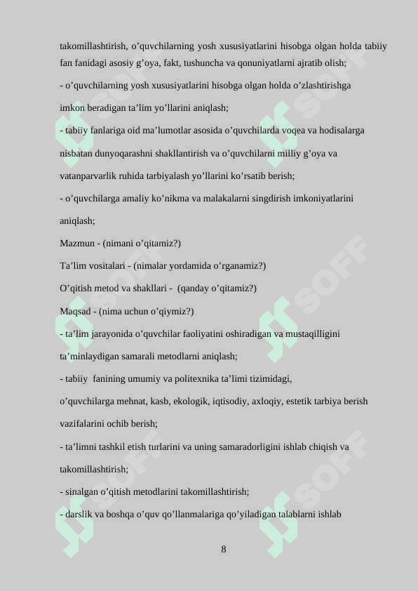 TABIIY FANLARNI O’QITISHNING KO’RGAZMALI USULI 8