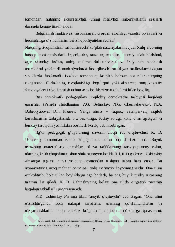 BOLALAR NUTQIDA SINTAKTIK MEXANIZMLARINI SHAKILLANTIRISH 7