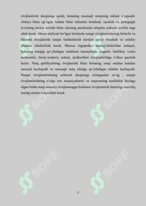 Motor alaliyani bartaraf etishda logopedik-korreksion ish tizimini o`rganish yo‘llari 3