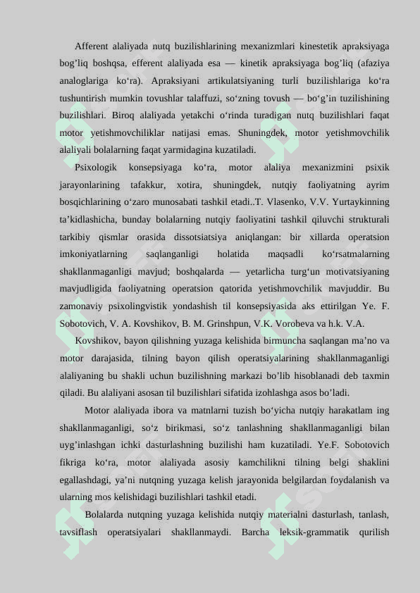 MOTOR ALALIYANING NUTQIY,NUTQIY BO’LMAGAN BUZILISH BELGILARI VA UNI BARTARAF ETISH TEXNALOGIYASI 8