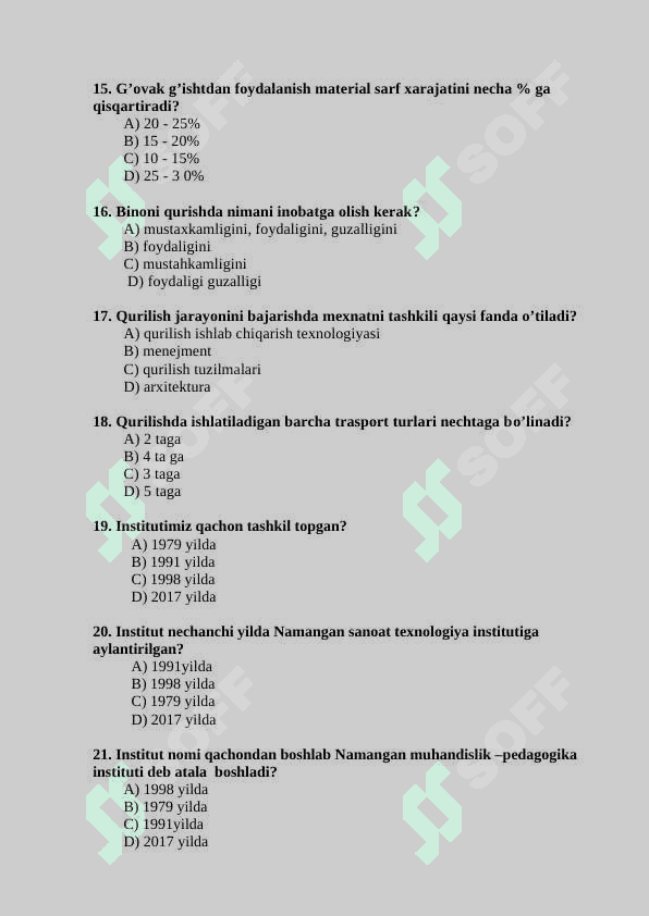 “Ta’lim yo’nalishiga kirish (kredit-modul tizimi)” fanidan TEST SAVOLLARI TO’PLAMI 3