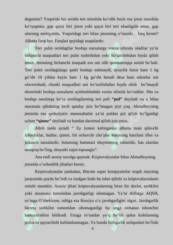 Raqamli iqtisodiyotni rivojlantirishda kriptovalyutalarning ahamiyati 8