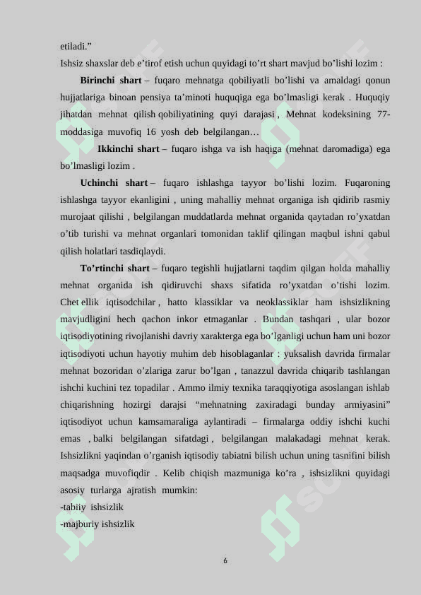 Ishsizlik tushunchasining iqtisodiy mazmuni 6