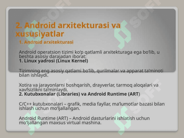 Android Mobil Operatsion              tizimi 3