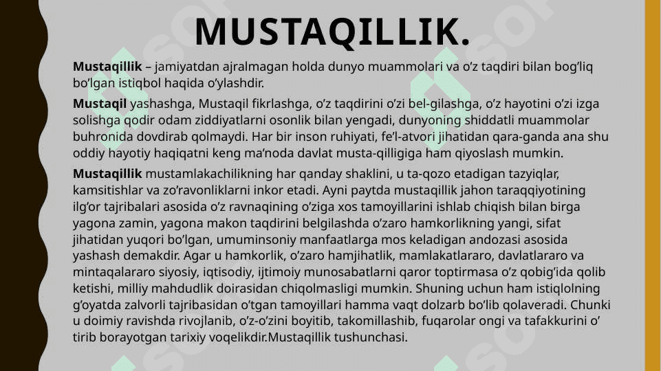 Mustaqillik, mas'uliyat va o'z o'zini nazorat qilish 7