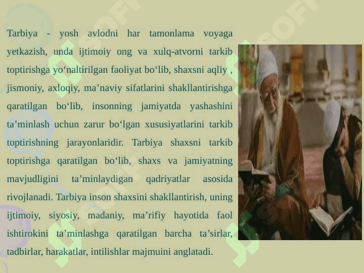 Boshlang'ich ta'limda tarbiya jarayonining mazmuni va mohiyati. Tarbiyaning umumiy metodlari, shakllari va vositalari haqida tushuncha 3