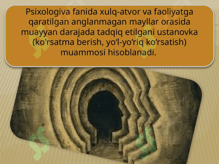 Ustanovkaning tadqiq etilganligi 2