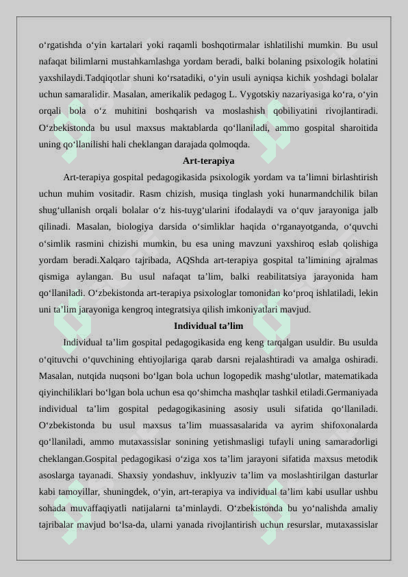 Gospital pedagogika fanining uslubiy asoslari 8