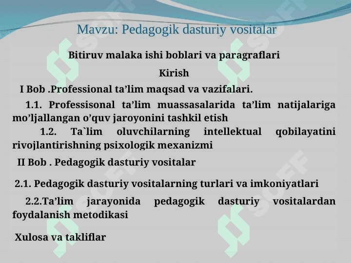 Pedagogik dasturiy vositalar 2