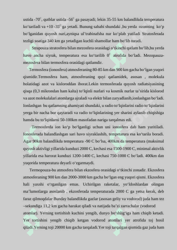 YERNING GEOGRAFIK QOBIQLARI. ATMOSFERA. BIOSFERA 6