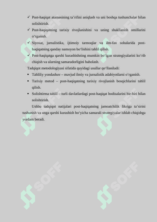 Post haqiqat nima? Referat 1