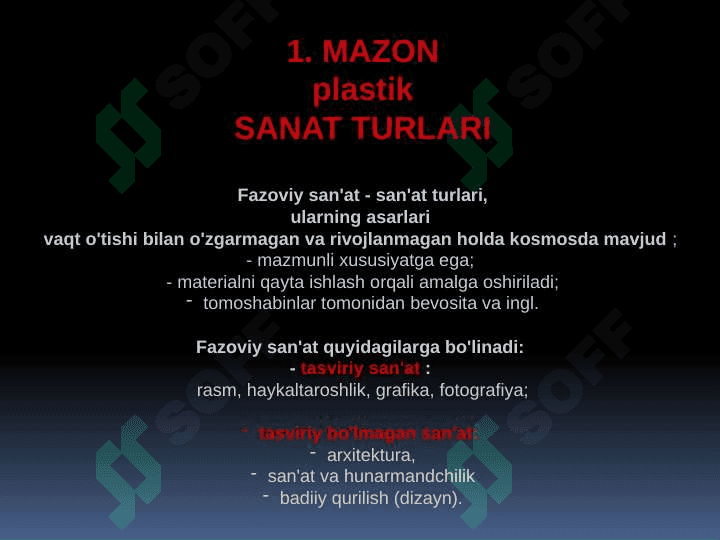 San’at turlari slayd 4