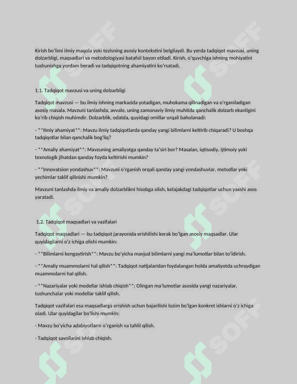 Ilmiy maqola va tezislarni yozish talablari. Tadqiqot natijalarini rasmiylashtirish. 2