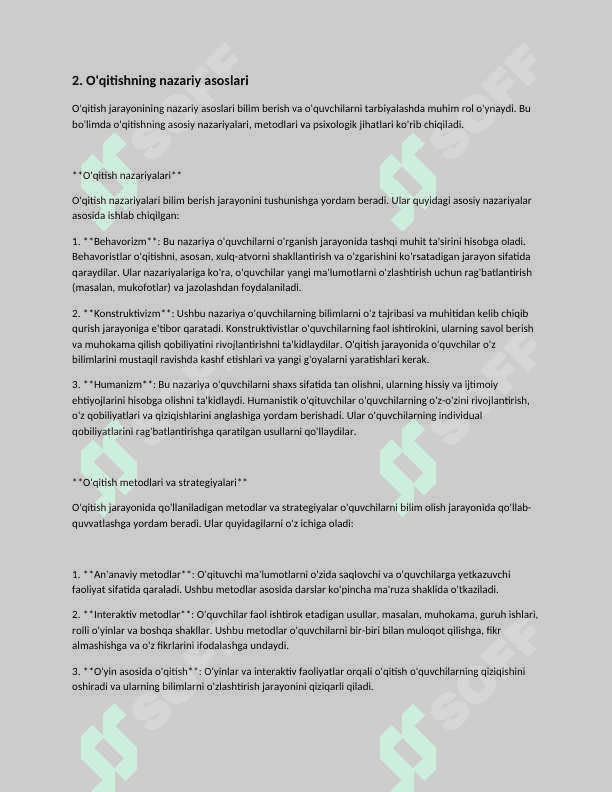 Òqitish inson faoliyatining maxsus turi sifatida 3