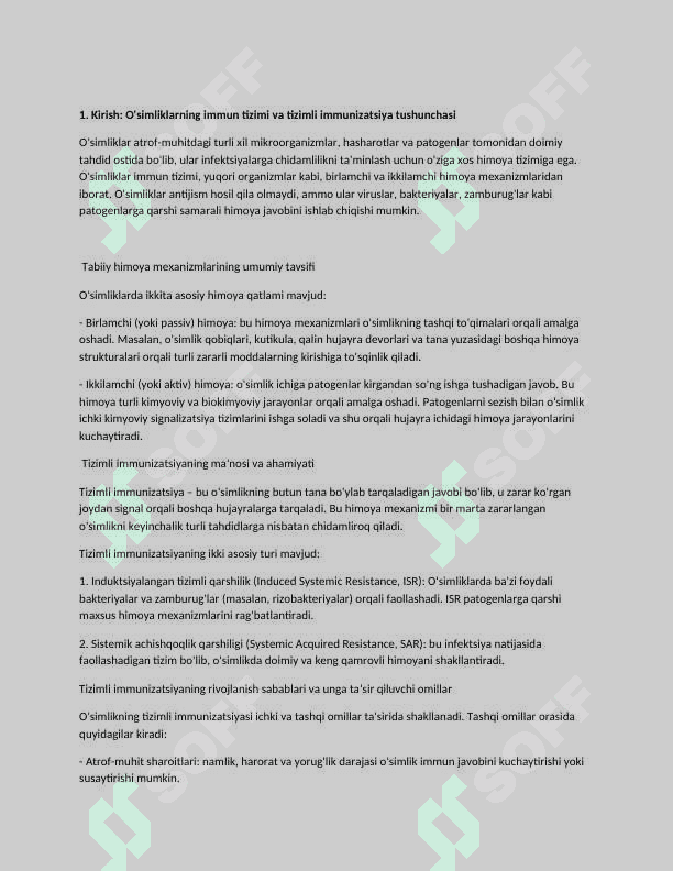Òsimliklarda tizimli immunizatsiya va ularning mexanizmlari 2