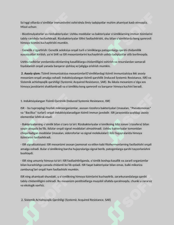 Òsimliklarda tizimli immunizatsiya va ularning mexanizmlari 4