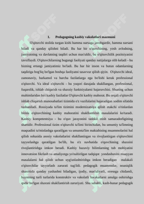 Pedagoglik kasbi va pedagogik faoliyat 2