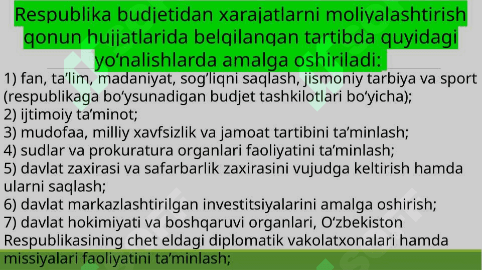 Davlat budjeti va davlat maqsadli jamgʻarmalari budjetlari xarajatlari qismining ijrosi hisobi. 4