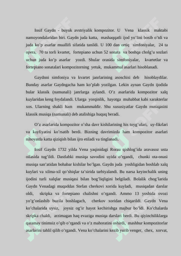 Y. Gaydn. Simfoniya janrining shakillanishi. 5