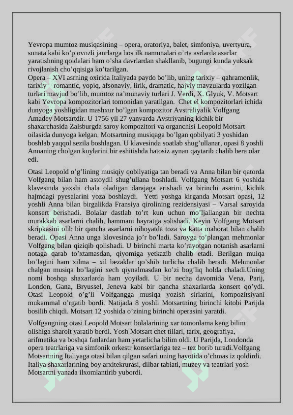V.A.Motsartning hajviy operalari. 3