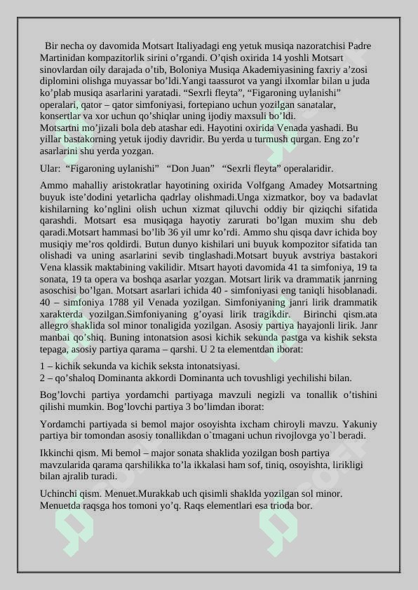 V.A.Motsartning hajviy operalari. 4