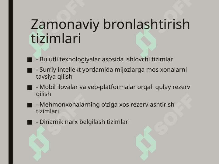 Mehmonxonalarda innovatsion bronlashtirish va rezervlashtirish tizimlari 2