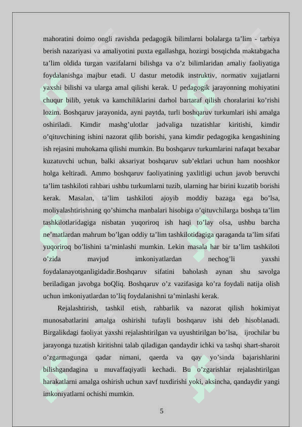 Maktabgacha ta'lim tashkiloti direktori ish mazmuni 5