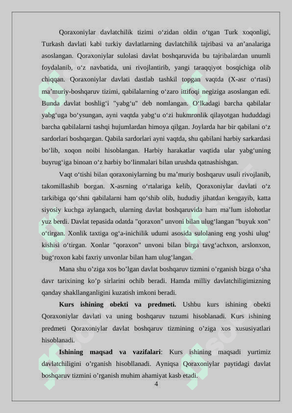 QORAXONIYLAR DAVLAT BOSHQARUV TARTIBI 4