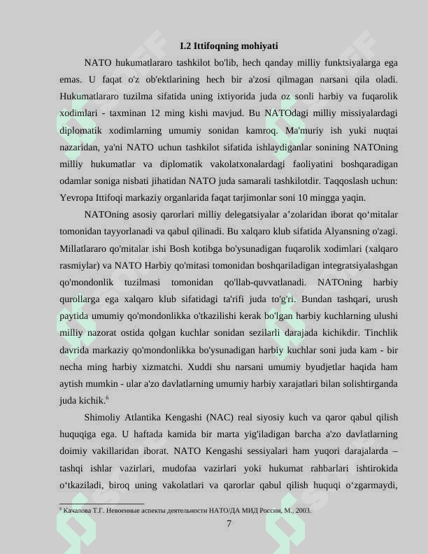 SHIMOLIY ATLANTIKA (NATO) BLOKINING VUJUDGA KELISH SABABLARI VA OQIBATLARI 7