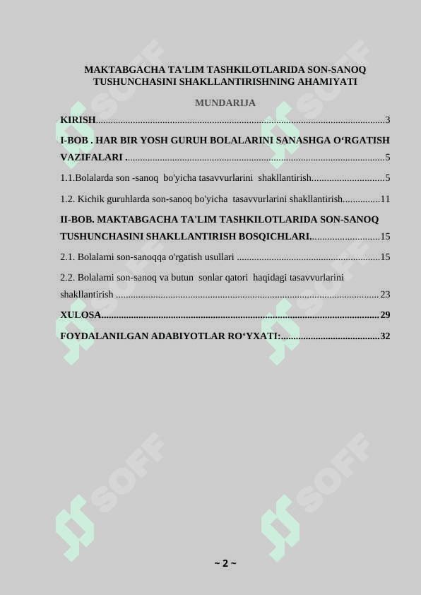 MAKTABGACHA TA'LIM TASHKILOTLARIDA SON-SANOQ TUSHUNCHASINI SHAKLLANTIRISHNING AHAMIYATI 2