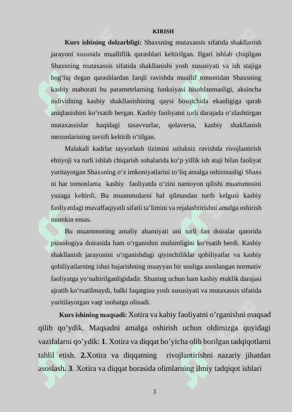 Xotira va kasbiy faoliyatning  o’ziga xos xususiyatlari 3