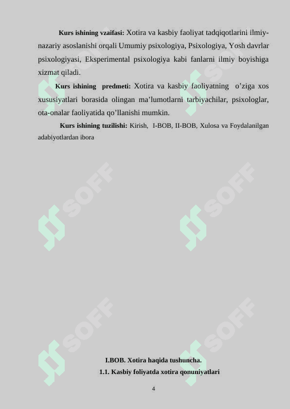 Xotira va kasbiy faoliyatning  o’ziga xos xususiyatlari 4