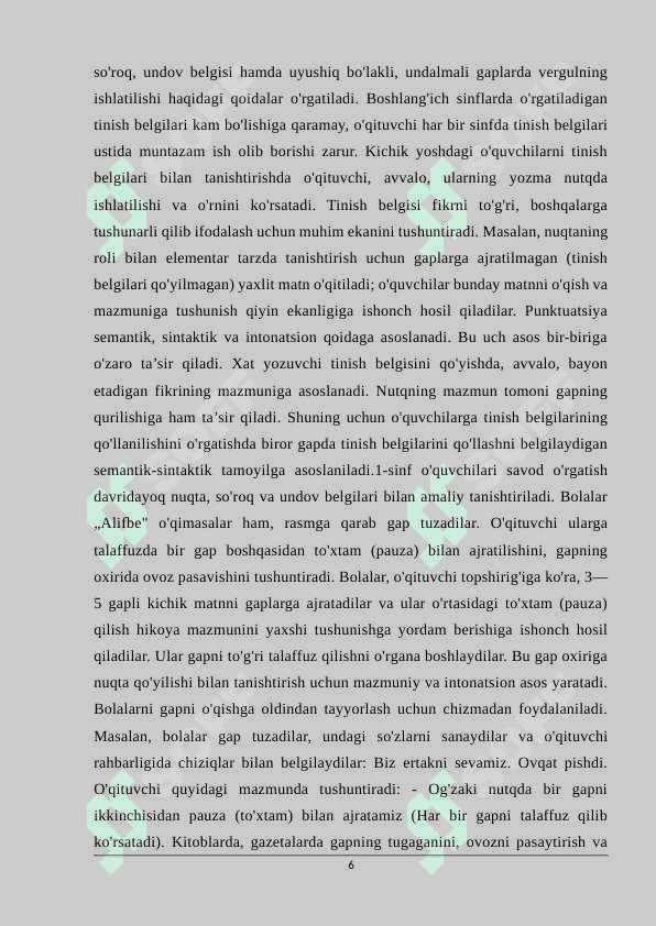 Boshlang’ich sinfda tinish belgilarni o’rgatishda qiziqarli o’yinlardan foydalanish 6