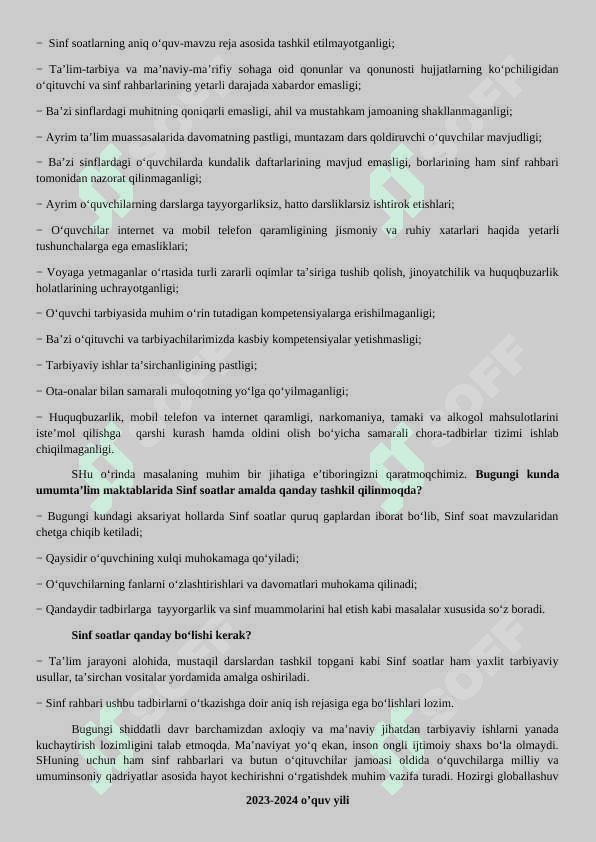 9-sinf uchun sinf soati konspekt va rejasi 3