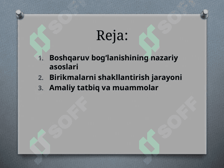 Boshqaruv boğlanish asosidagi birikma M 2