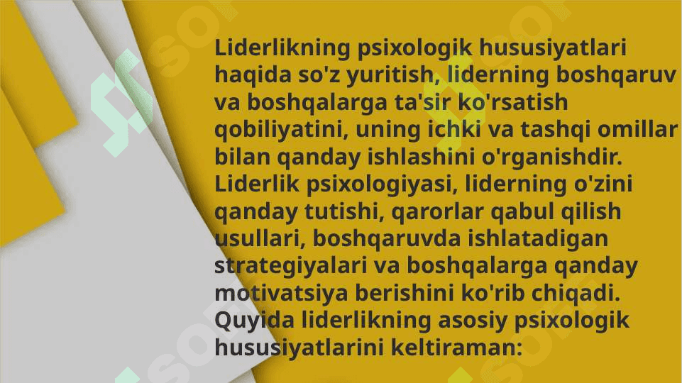 Liderlikning psixologik hususiyatlari 3